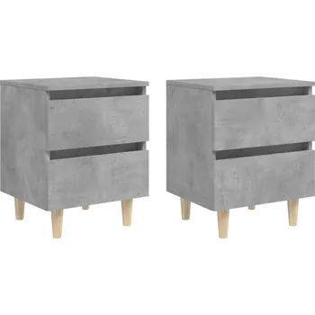 Noční stolek 2 noční stolky, borové nohy, šedá betonu, 40x3