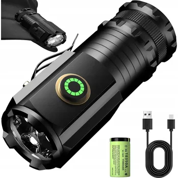 Svítilna Mini Svítilna Výkonná Dobíjecí Ruční s Klipem XHP35 18350 USB-C 5000LM LED
