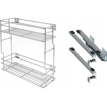 Nábytkové kování Cargo koš do skříňky pravý 20cm 200 chrom 2 patra Rejs Push plný výsuv