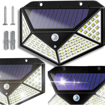 Venkovní osvětlení Solární LED lampa pouliční, 100 LED, 80 W, 1200 lm