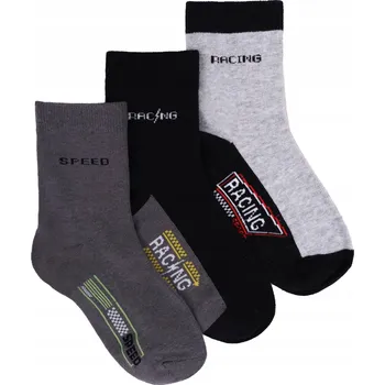 Chlapecké Ponožky , dětské dlouhé ponožky , RACING 3-Balení, 39-42 YOCLUB