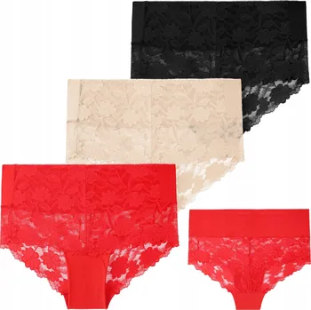 Dámské oblečení 3x Dámské kalhotky Kalhotky MAXI BIKINI Klasické s ozdobnou krajkou MORAJ XL