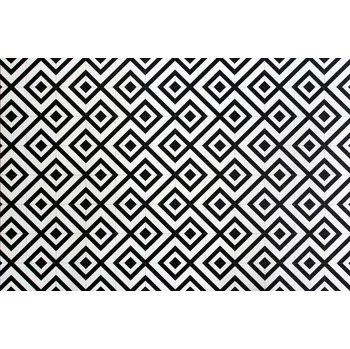 pvc podlaha PVC podlaha imitující lino, dlaždice šíře 3 m ČERNO-BÍLÁ do kuchyně BINGO