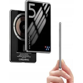 Powerbanka Kuulaa Ultra Tenká Bezdrátová Powerbanka Magsafe 5000mAh pro iPhone 15/14/13/12 Černá