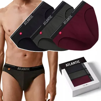 Slipy Pánské slipy 5-PACK Sportovní bavlněné Slipy ATLANTIC 3MP-094 - M