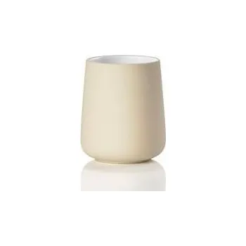 Béžový kameninový kelímek na kartáčky Ø8x10