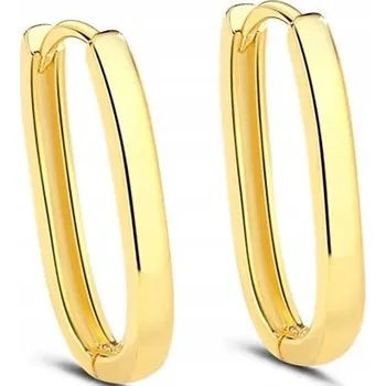 Náušnice ZLATÉ NÁUŠNICE HLADKÉ OBDÉLNÍKOVÉ KRUHY OCEL 316L