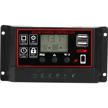 LCD regulátor nabíjení 60A 12/24V PWM USB solární