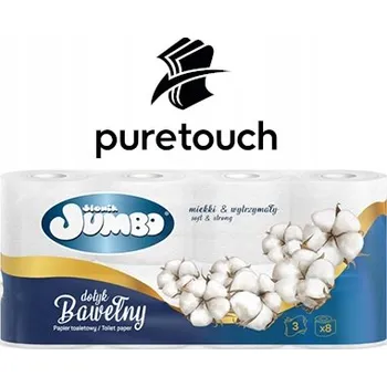 Toaletní papír Toaletní papír Słonik Jumbo 3vrstvý 8 rolí Měkký Dotek Bavlny