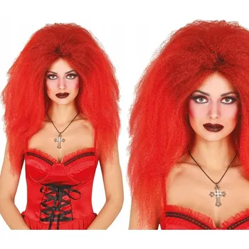 Karnevalová paruka Guirca paruka dlouhé kaštanové vlnité vlasy
