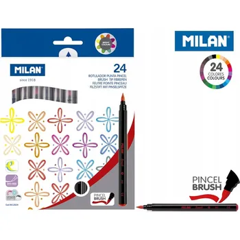 Fixy sada fixů pro děti, barevné popisovače Milan, sada fixů ve tvaru štětce, 24 ks