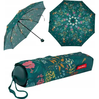 Deštník Skládací deštník zelený s květinovým motivem Captain Mike