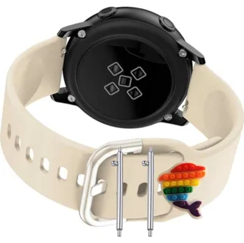 Pouzdro na mobilní telefon Řemínek Řemínek pro Samsung Galaxy Watch4 Classic 46mm, Silikonový Béžový Smyčka