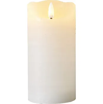 Svíčka LED svíčka vosková FLAMME RUSTIC bílá 15 cm