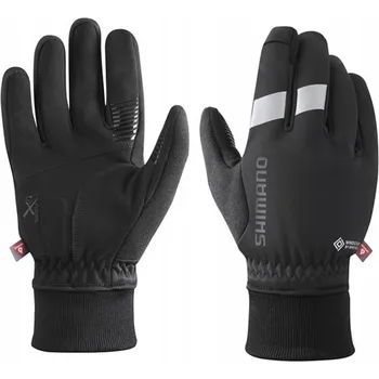 Cyklistické rukavice SHIMANO Cyklistické rukavice dlouhoprsté - WINDSTOPPER PRIMALOFT - černá L