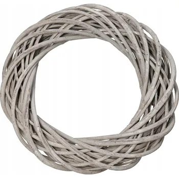 Věnec Věnec z proutí 35 cm šedý, hrubý proutěný dekorace