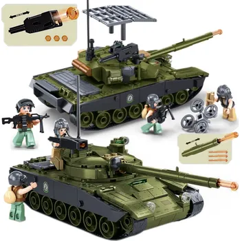 ostatní stavebnice STAVEBNICE TANK T90 STŘÍLEJÍCÍ HLAVEŇ RAKETOMET STŘÍLÍ DRON ARMÁDA VOJSKO 2 FIGURKY