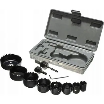 Vrták Korunkový Vrták pro dřevo a desky GK Otvorníky SADA 11 prvků 19-64 mm + POUZDRO