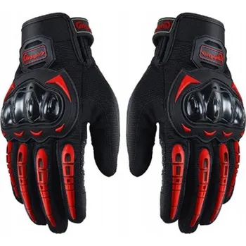 Moto rukavice ČERVENÉ LETNÍ MOTOCYKLOVÉ RUKAVICE KRÁTKÉ PRO DOTYKOVÉ OBRAZOVKY MOTORKA SKÚTR ČTYŘKOLKA M