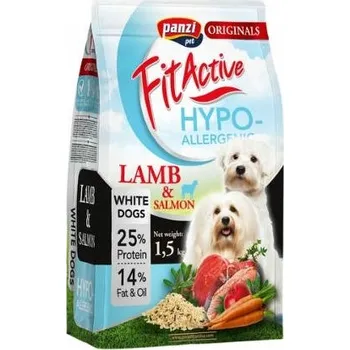 Krmivo pro psa Fit Active Dog White Dogs Hypoalergenní Jehněčí&Ryba pro psy bílých ras 1,5 kg