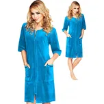 ELEGANTNÍ MĚKKÝ, PŘÍJEMNÝ NA ZIP ŽUPAN ŽUPAN VELUROVÝ 4XL TYRKYSOVÝ WANMAR