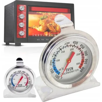 Kuchyňský teploměr TEPLOMĚR DO TROUBY, UDÍRNY, VELKÝ OCELOVÝ KUCHYŇSKÝ PRO PEČENÍ
