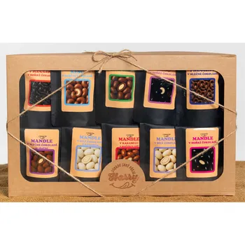 Dárková krabička Dárková sada křupavých preclíků a sladkých mandlí mix 10ks (Dárková sada křupavých preclíků a sladkých mandlí mix 10ks)