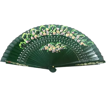 Karnevalový doplněk vějíř - oboustranný, tmavě zelený