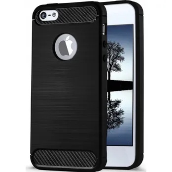Pouzdro na mobilní telefon Zadní Kryt gsmStyle pro Apple iPhone SE / 5S / 5 CARBON BACK ZADNÍ KRYT černé