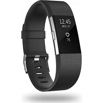 Řemínek na hodinky Silikonový řemínek pro FitBit CHARGE 2 / ČERNÝ / Velikost S