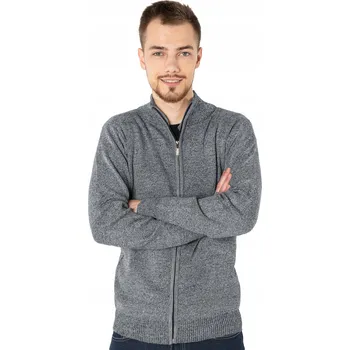 Pánský svetr Megitarnow Pánský svetr na zip 8111 šedý rolák velikost L/XL