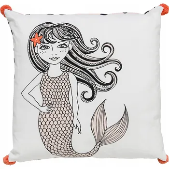 Polštář Polštář MOŘSKÁ PANNA 2 50x50 dekorativní dětský ozdobný měkký do pokoje ložnice