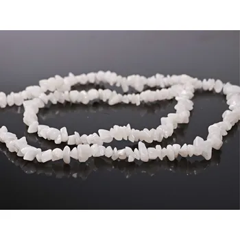 Náhrdelník Magieprirody.cz Náhrdelník sekaný dlouhý - Jadeit bílý - tromlovaný #147 - z přírodních kamenů