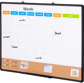 SucceBuy Korková tabule 600x900x13MM Bílá, Hnědá a Černá, Hliníkový rám