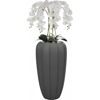 umělá květina Orchidej umělý bílý v květináči kytice květin H 125 cm květináč Antracitová barva