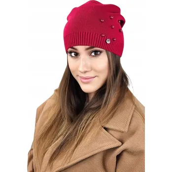 Čepice Čepice zimní KALCYT KAMEA barva červená, KAMEA