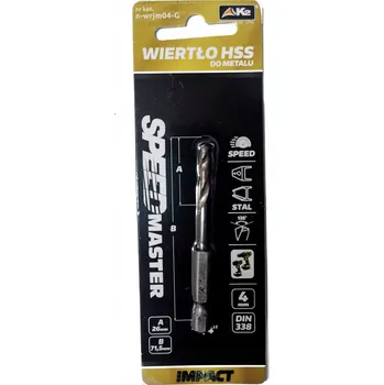 Vrták Vrták do kovu HSS SPEEDMASTER 4,0 mm 1/4"
