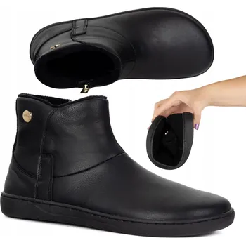 Dámská zimní obuv Dámské zateplené kotníkové boty kožené boty Olivier 202MP lícové černé 43