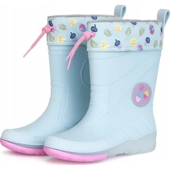 Dívčí obuv Holínky, svítící, světlé zateplené houbičky, 24–25 ITALSKÉ