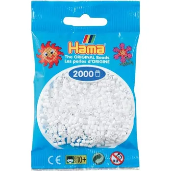 Dětské navlékací korálky Hama korálky Mini bílé 2,5 mm 2000 ks