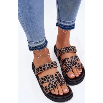 Dámské pantofle Dámské Pantofle Na Suchý Zip Vinceza 17401 Barva: Béžová, Velikost: 39