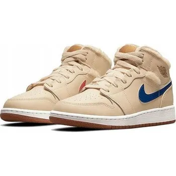 Dámské tenisky Zimní boty Air Jordan 1 Mid Fleece Pearl White GS