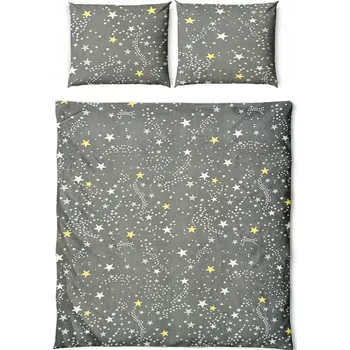 Povlečení POVLEČENÍ 160x200 + 2 POVLEČENÍ NA POLŠTÁŘ 70x80 SADA POVLEČENÍ SATÉNOVÉ HVĚZDY dárek