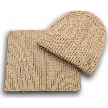 Čepice ZIMNÍ sada Čepice a Nákrčník do mrazivého počasí pro ženy i muže BÉŽOVÉ Pako Jeans