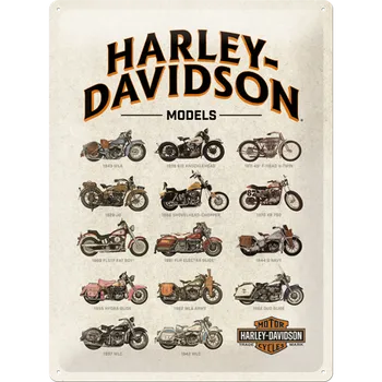 Plechová cedule Postershop Plechová cedule - Harley-Davidson (Modely) 40x30 cm