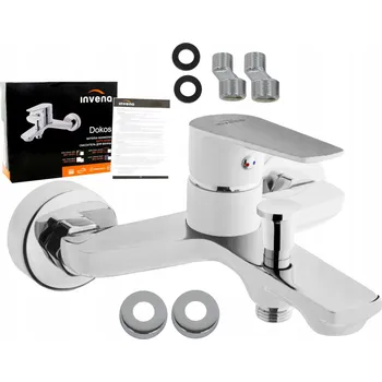Vodovodní baterie Nástěnná vanová baterie páková Invena Dokos stříbrná