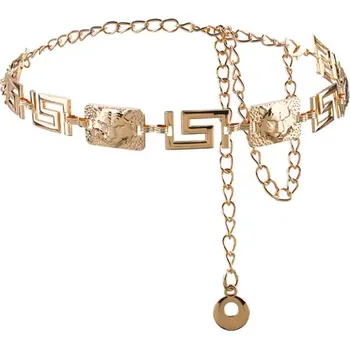 Dámské šaty B-TOP Kovový opasek s geometrickými prvky a tygrem Druh barvy: Zlatá