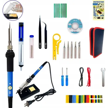 Páječka Sada páječky PŘESNÁ PÁJEČKA 60W + Kufr + Odsávačka cínu + VELKÝ STOJAN