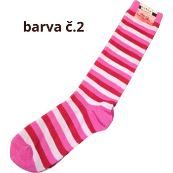 Dětské termo ponožky Bavlněné dětské podkolenky pruhované 27-29 b.č.2