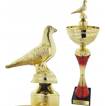 Impozantní pohár zlato-červený pro soutěž chovatelů holubů PZHGP 53 cm + Gravírování